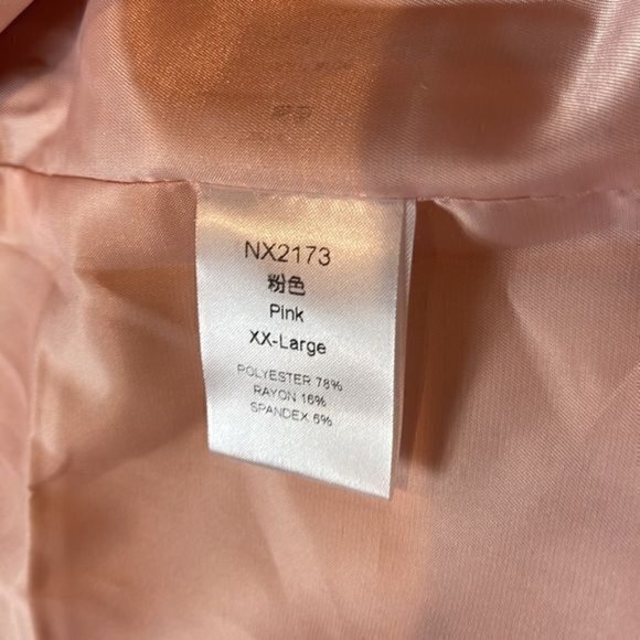 Plus Size Notch Lapel Double-Breasted Light‎ Pink Coat Size XXL - Picture 8 of 8